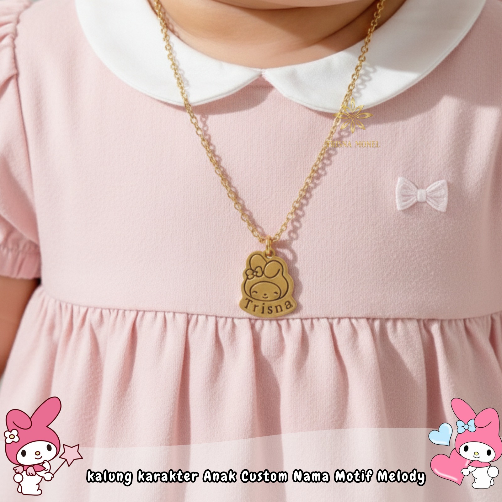 Kalung Karakter Anak Custom Nama Motif Melody