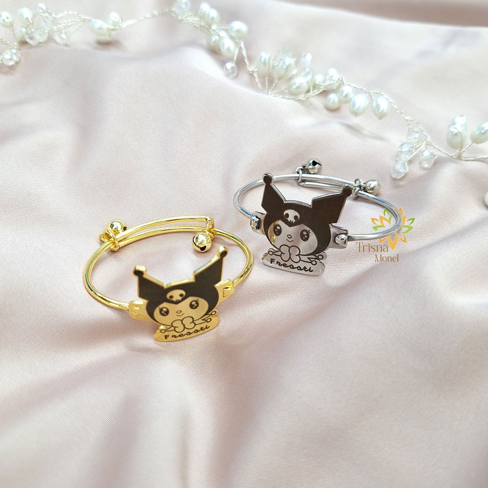 FREE GELANG MONEL !!! gelang custom nama kekinian motif kuromi