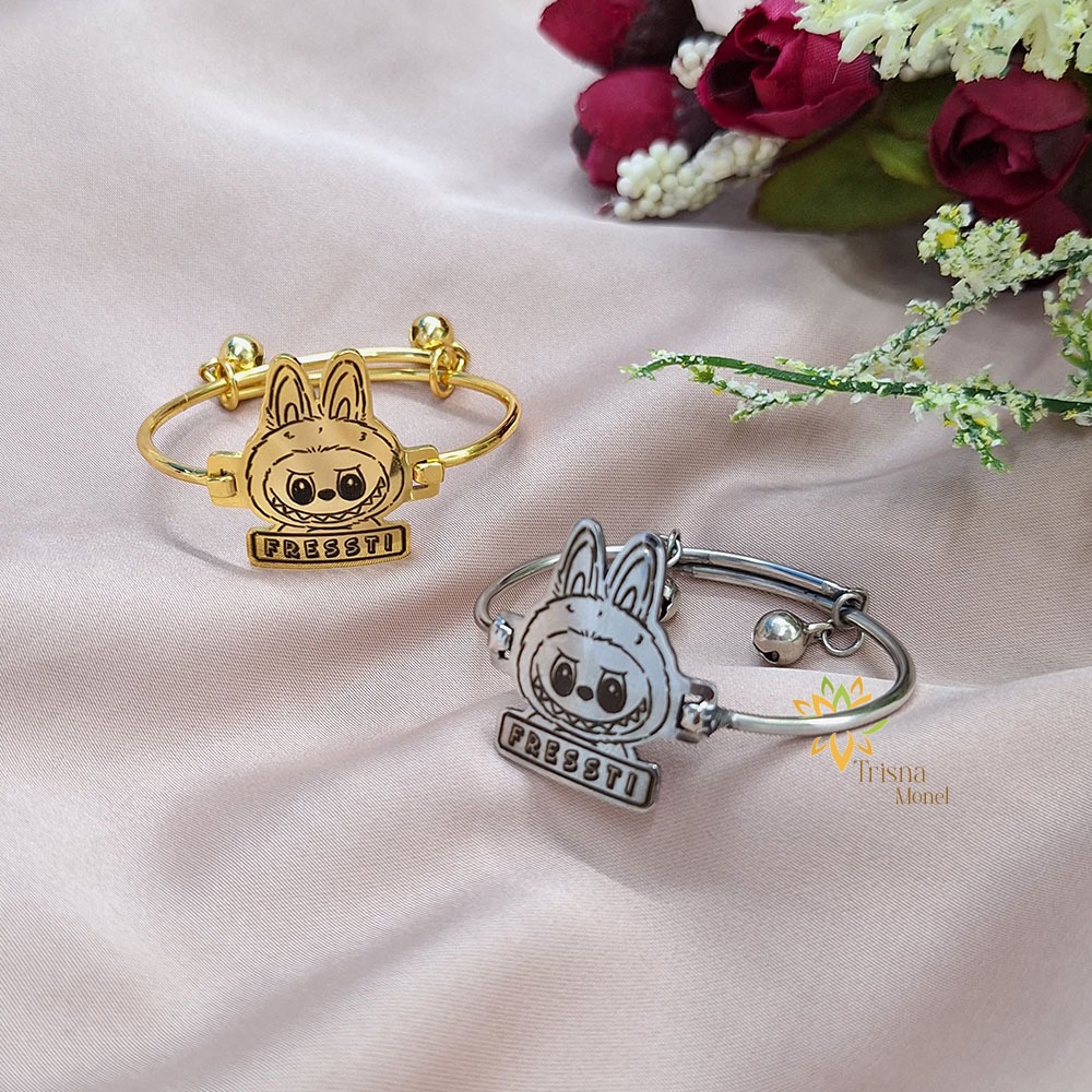 FREE GELANG MONEL !!! gelang custom nama kekinian motif labubu