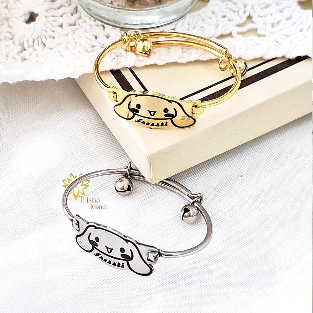 FREE GELANG MONEL !!! gelang custom nama kekinian motif cinnamoroll