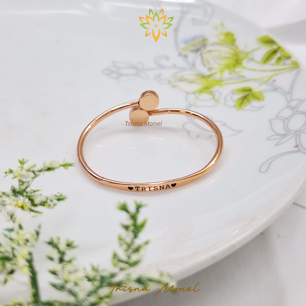 ROSE GOLD !!! gelang ukir nama motif EMC-i
