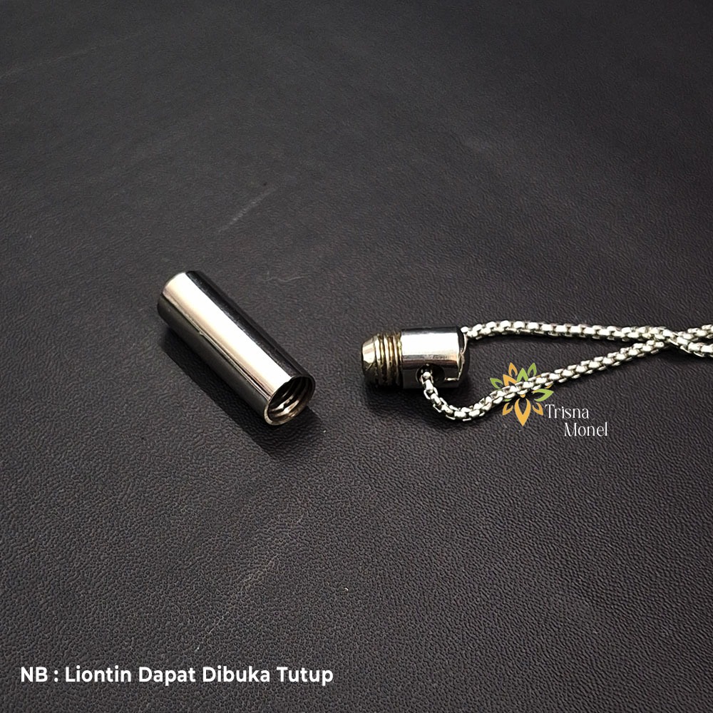 KALUNG PRIA KEKINIAN LIONTIN BUKA TUTUP MOTIF TABUNG