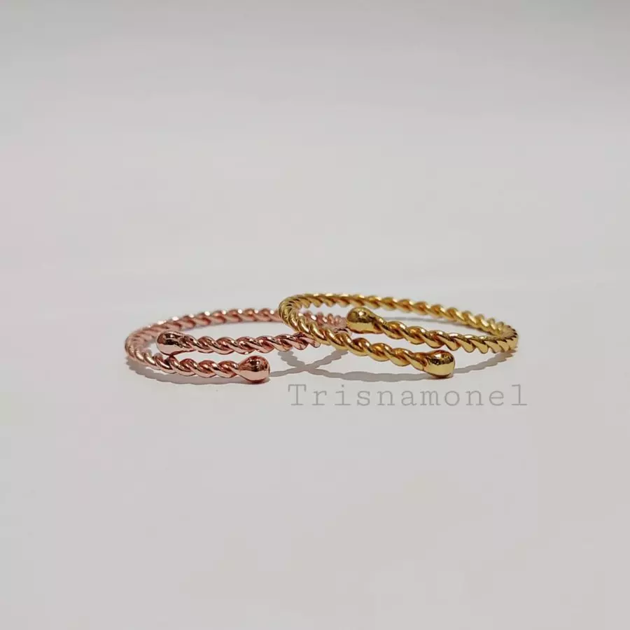 GOLD DAN ROSE GOLD !!! gelang motif untir terbaru ukuran anak sampai dewasa
