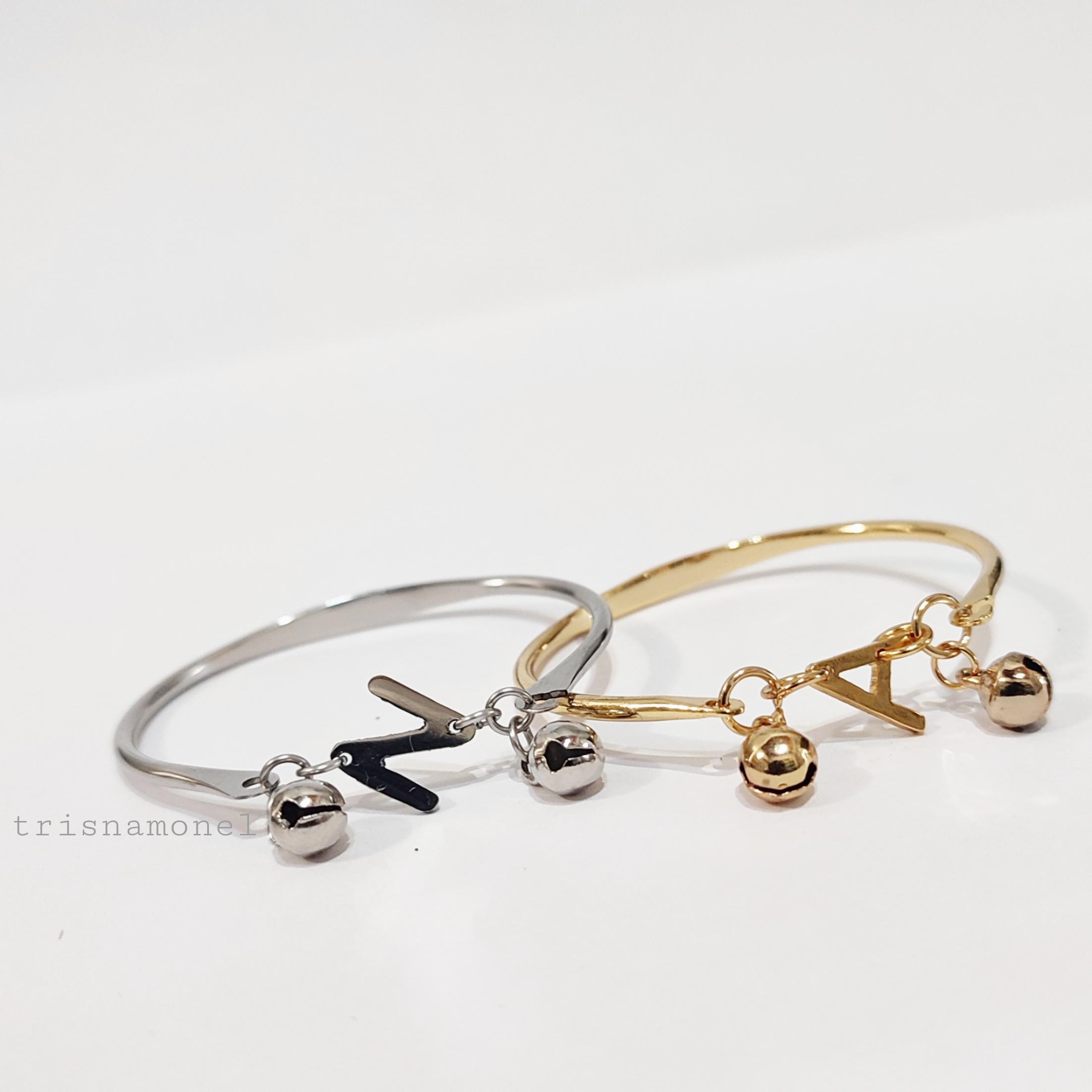 ANAK SAMPAI DEWASA !!! gelang custom huruf mini gold dan silver