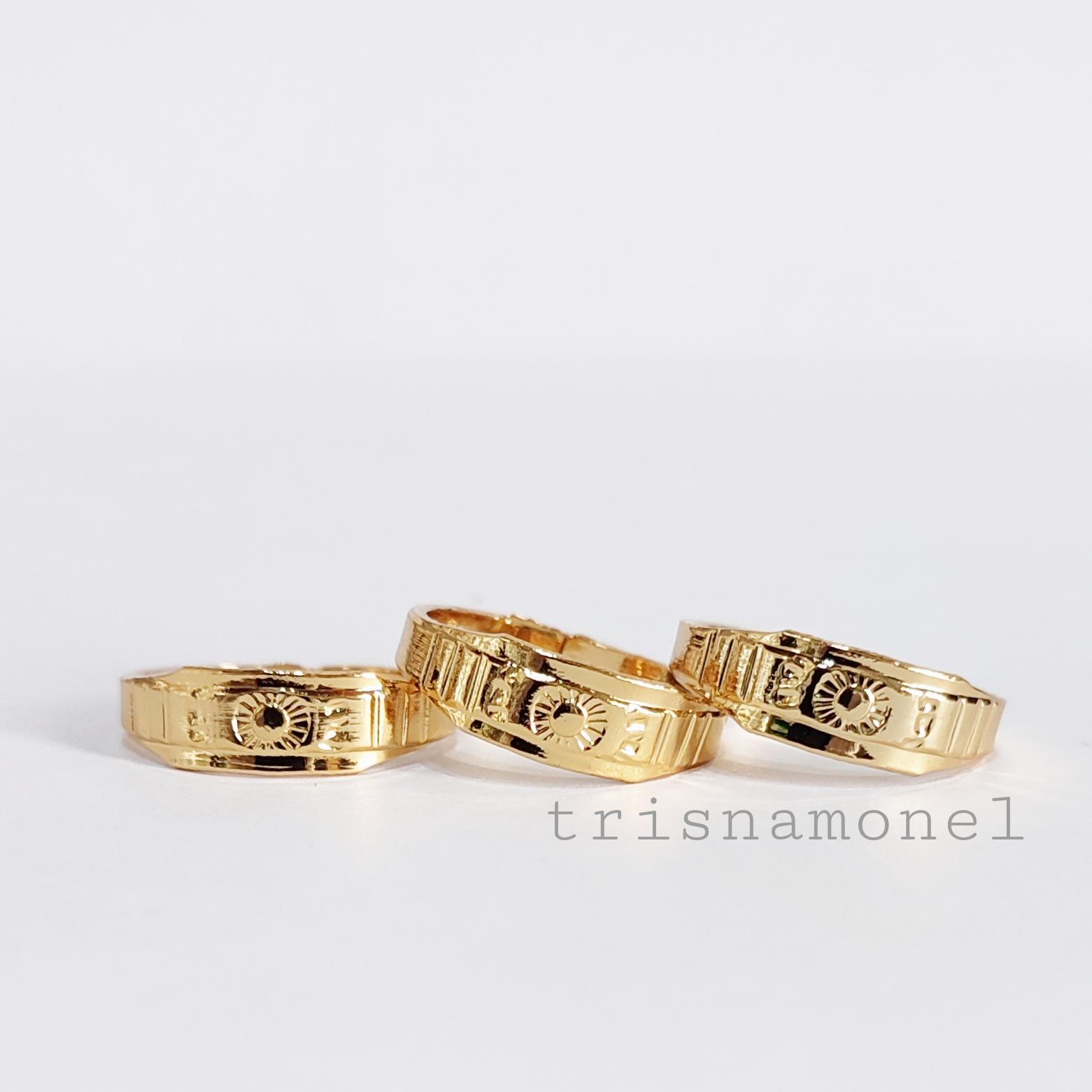 OBRAL MURAH !!! cincin kuningan lapis emas motif 4