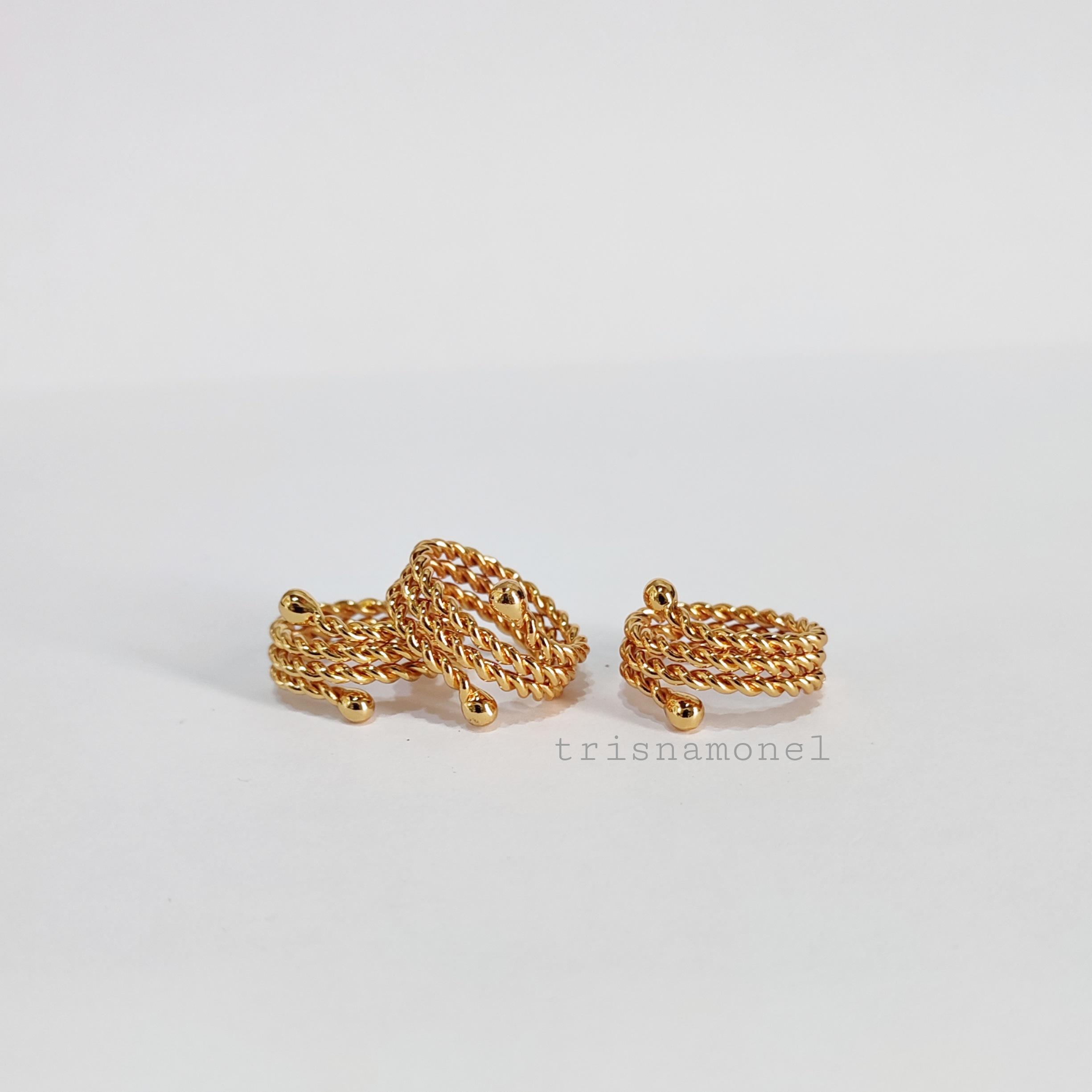 OBRAL MURAH !!! cincin kuningan lapis mas motif 12