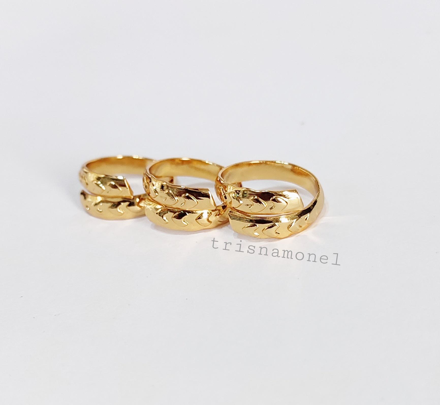 OBRAL MURAH !!! cincin kuningan lapis mas motif 18