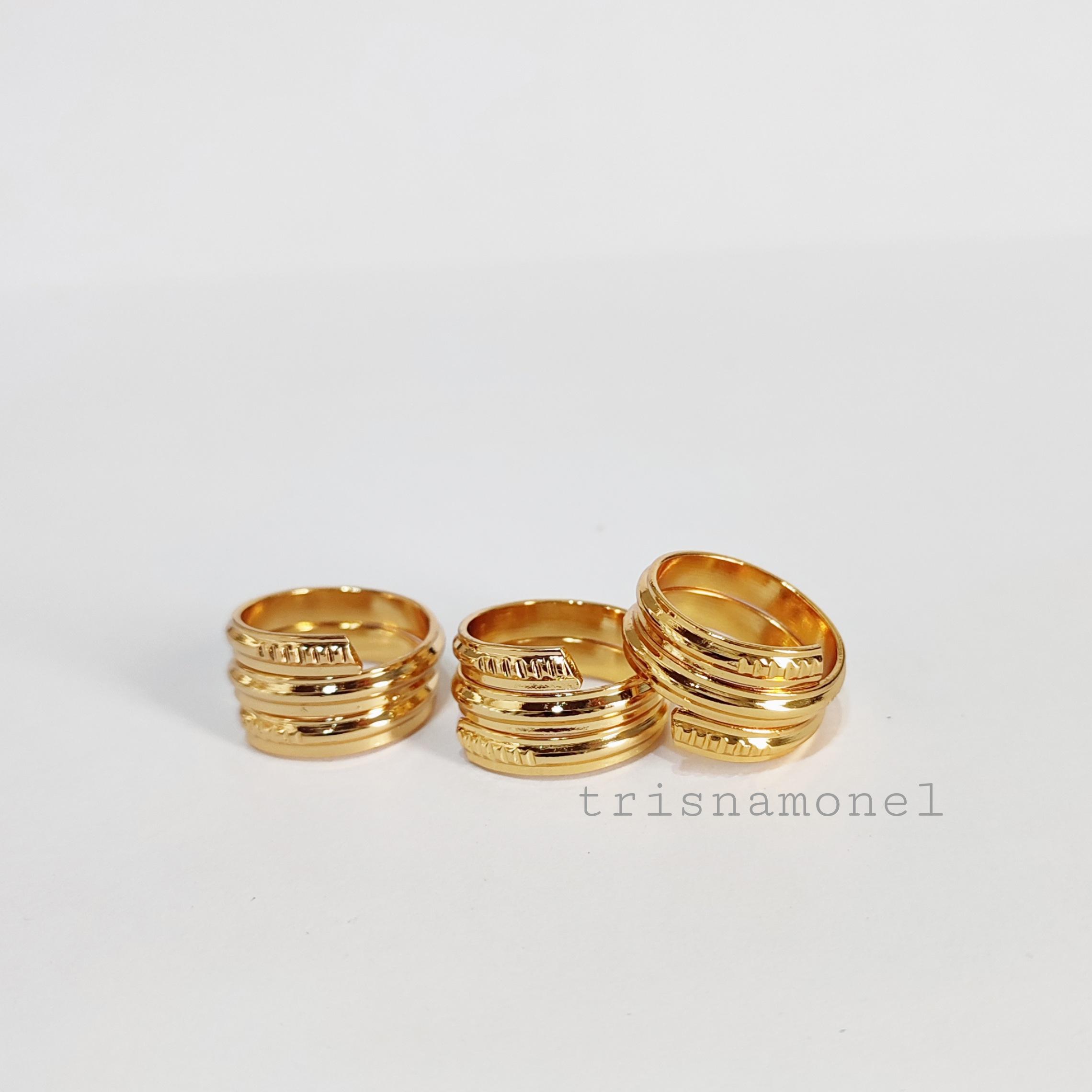 OBRAL MURAH !!! cincin kuningan lapis mas motif 19