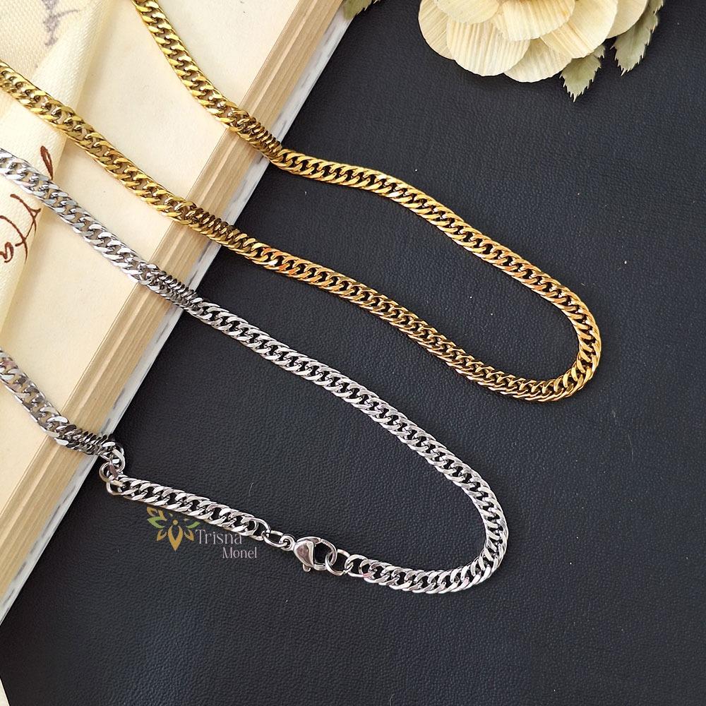 KALUNG TITANIUM GOLD DAN SILVER MOTIF SISIK NAGA ANTI KARAT