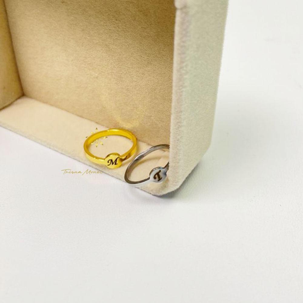BAYI SAMPAI DEWASA !!! cincin custom huruf gold dan silver motif terbaru kekinian