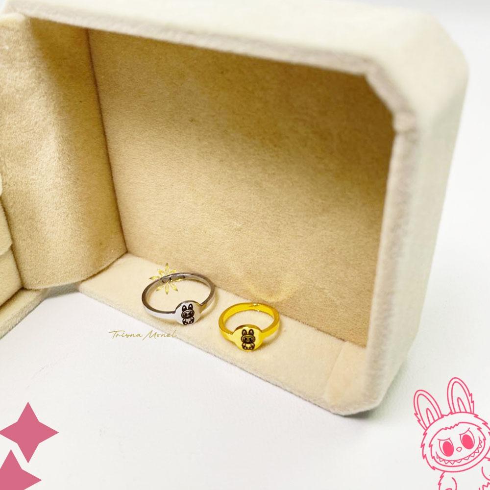 BAYI & ANAK !!! Cincin karakter gold dan silver motif labubu
