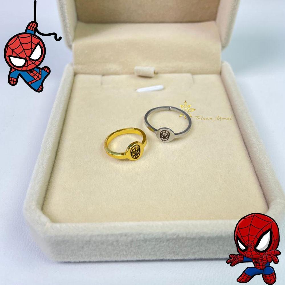 BAYI & ANAK !!! Cincin karakter gold dan silver motif spiderman