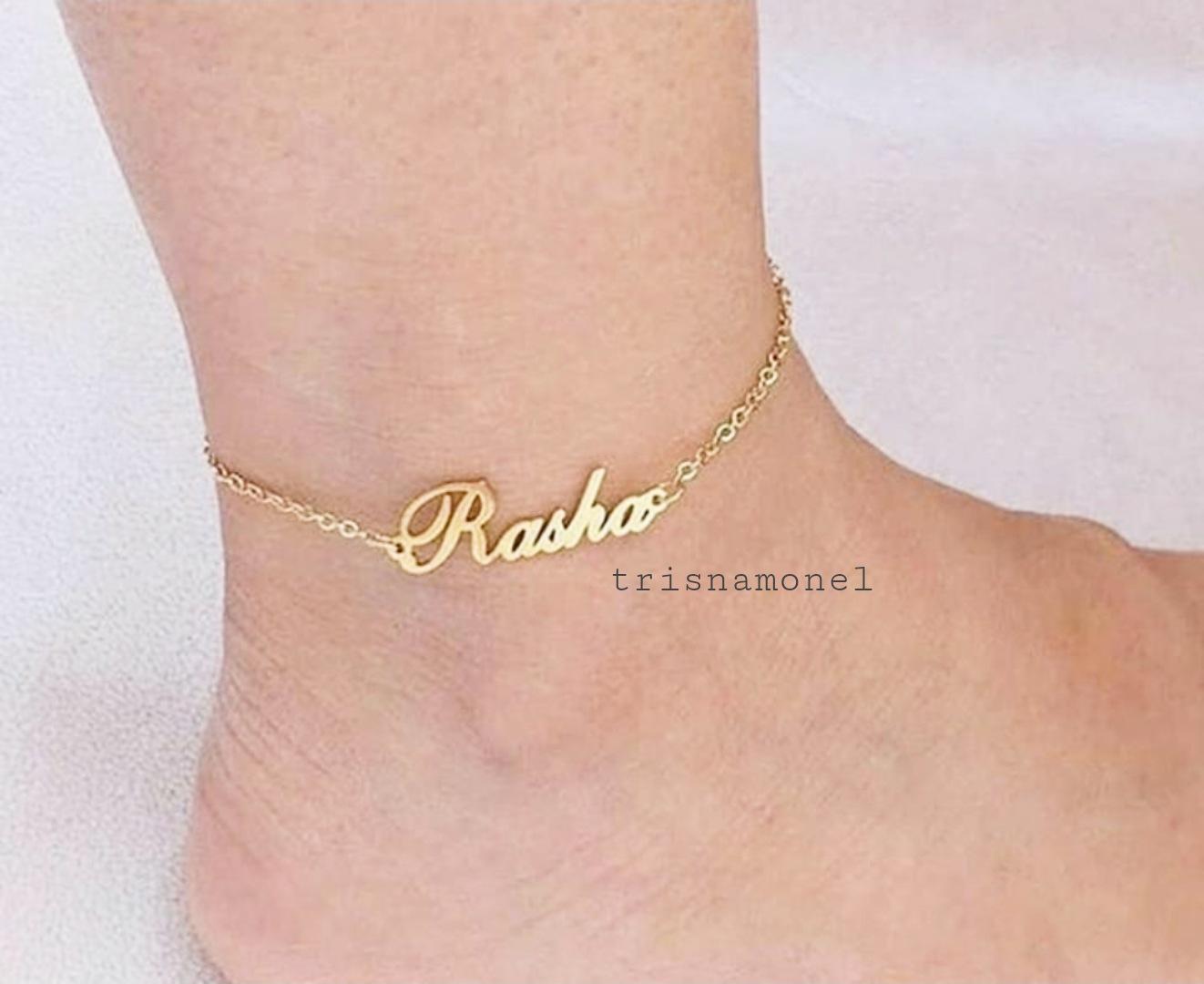 GELANG KAKI CUSTOM NAMA TERLARIS