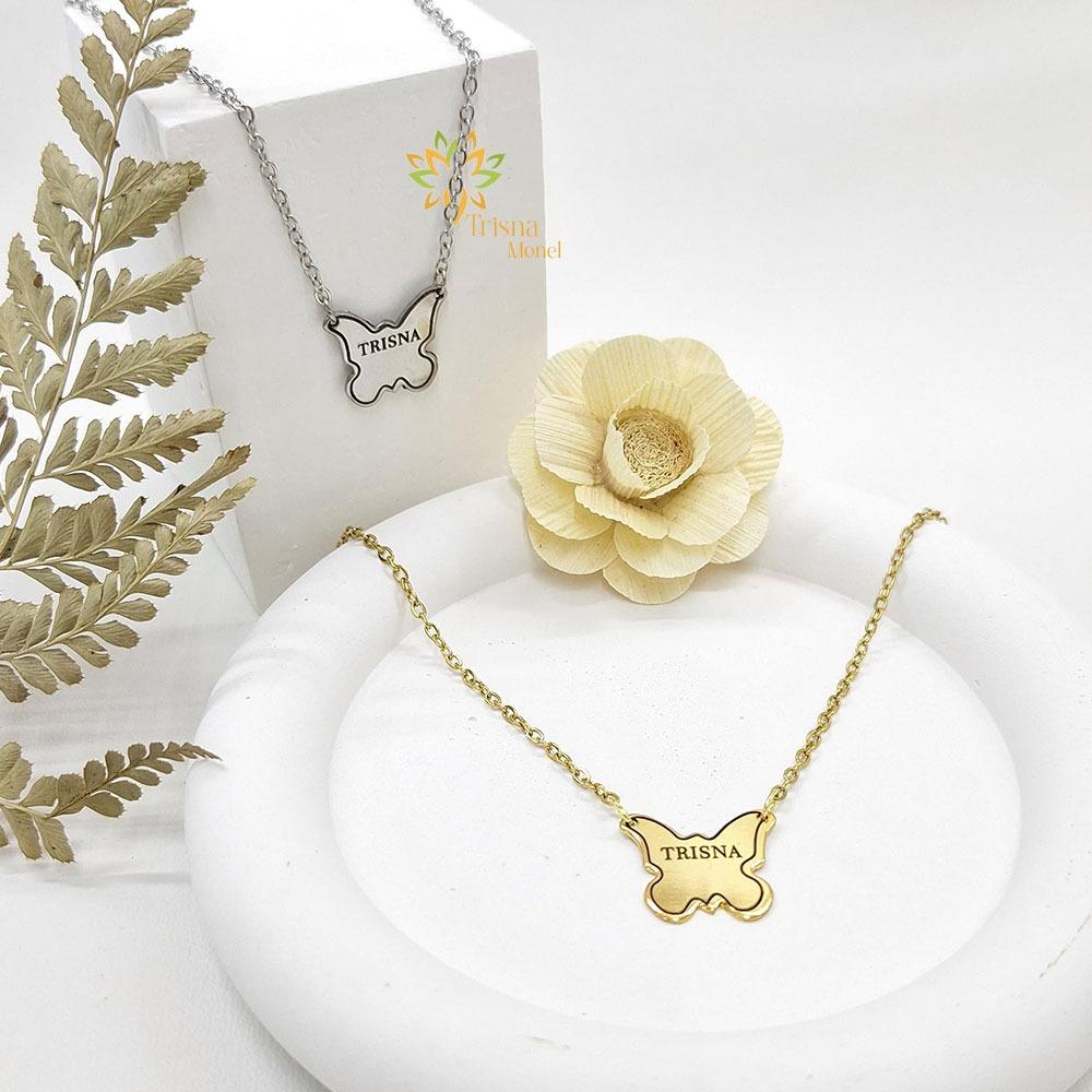 KALUNG KARAKTER ANAK CUSTOM NAMA MOTIF KUPU-KUPU VIRAL