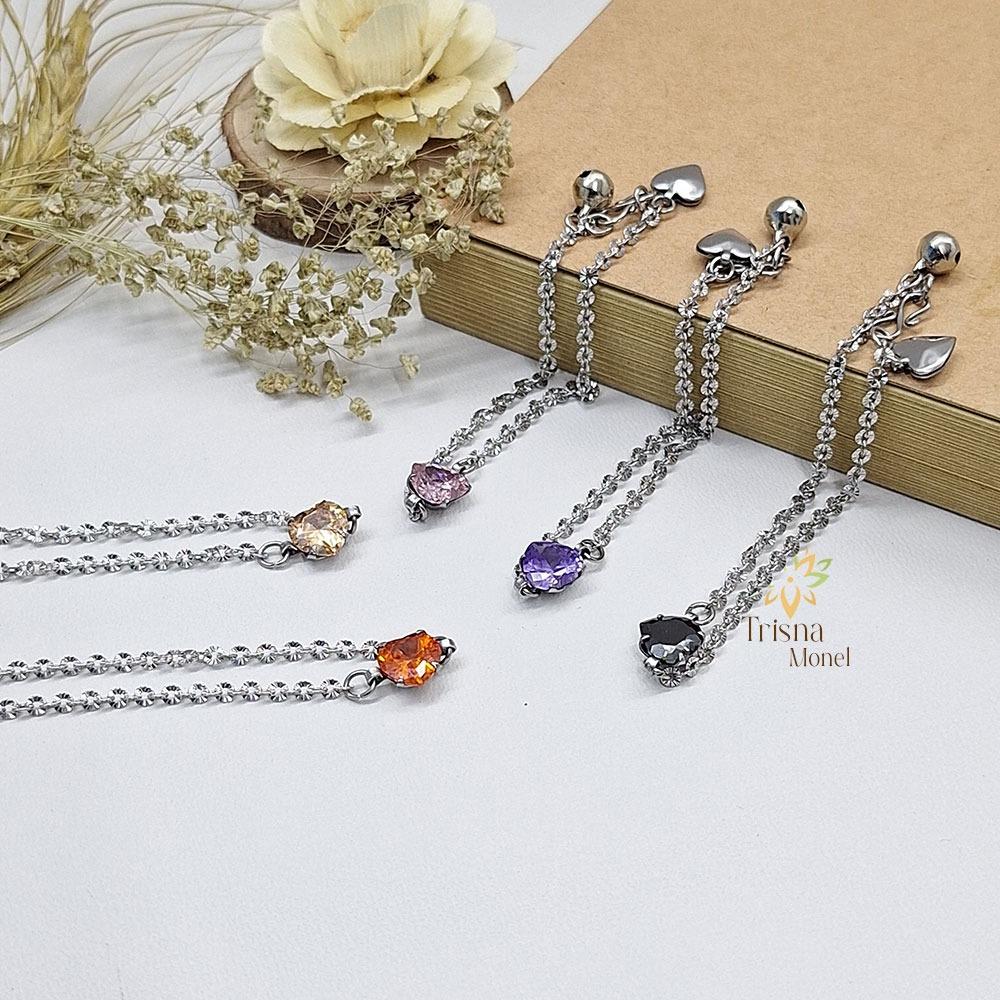 GELANG DIAMOND SIZE ANAK SAMPAI DEWASA MOTIF LOVE