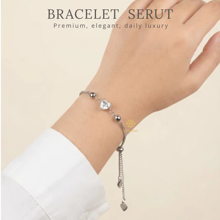 Gelang Diamond Love Motif Serut Size Anak Sampai Dewasa Anti Karat