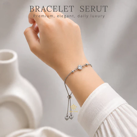 Gelang Diamond Bulat Motif Serut Size Anak Sampai Dewasa Anti Karat