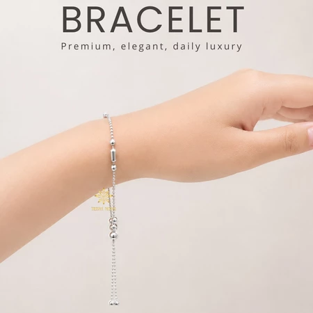 Grosir Gelang Serut Merica Bambu Silver Glossy